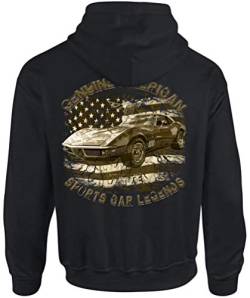 Vette Chevy USA American Sports car T-Shirt Corvette 60s 70s 80s Modelle US car (3XL, C3 Hoodie) von Shirtmatic