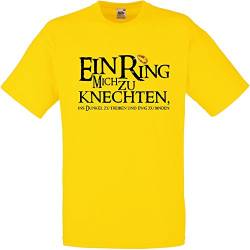 Herren T-Shirt EIN Ring Mich zu knechten für den Junggesellenabschied (Männer) in gelb, Größe L von Shirtoo