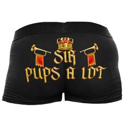 Lustige Herren-Boxershorts mit Spruch Sir Pups a Lot Männer zum Geburtstag, Valentinstag, zu Weihnachten oder Nikolaus von Shirtoo