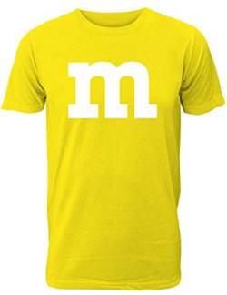 Lustiges Fasching & Karneval Männer Gruppen T-Shirt mit M Aufdruck in bunten Farben m & m und m für Herren in gelb von Shirtoo