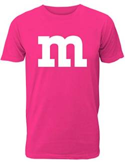 Lustiges Fasching & Karneval Männer Gruppen T-Shirt mit M Aufdruck in bunten Farben m & m und m für Herren in pink von Shirtoo