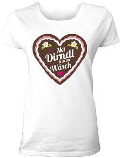 Shirtoo Damen Oktoberfest T-Shirt - MEI Dirndl is in da Wäsch - Lustiger Trachten Ersatz von Shirtoo