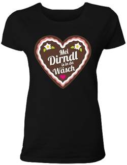 Shirtoo Damen Oktoberfest T-Shirt - MEI Dirndl is in da Wäsch - Lustiger Trachten Ersatz von Shirtoo