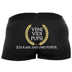 Shirtoo Lustige Herren-Boxershorts mit Spruch Veni Vidi Pupsi Männer zum Geburtstag, Valentinstag, zu Weihnachten oder Nikolaus von Shirtoo
