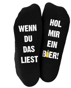 Shirtoo Lustige Socken für Frauen und Männer mit Spruch Wenn Du das liest, hol mir ein Bier – Originelles Lustige Socken für Frauen und Männer von Shirtoo