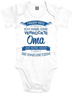 Shirtoo Supersüßer Baby Body Strampler Finger Weg! Ich Habe eine verrückte OMA für Jungen und Mädchen als Geschenk zur Geburt/Erstausstattung von Shirtoo