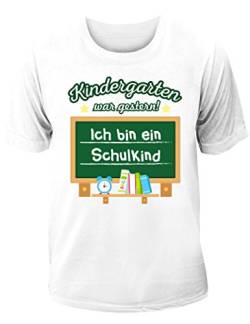 T-Shirt Einschulung/Schulanfang: Einhorn Tschüss Kindergarten - Hallo Schule von Shirtoo