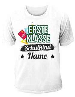 T-Shirt Einschulung/Schulanfang: Erste Klasse Schulkind mit Wunschnamen von Shirtoo