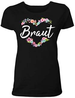 T-Shirt Junggesellenabschied: Braut im Blumenherz von Shirtoo