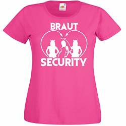 T-Shirt für den Junggesellenabschied mit Motiv Braut Security (Frauen) in pink, Größe XXL von Shirtoo