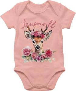 Baby Body Junge - Kompatibel mit Oktoberfest Outfit - Lausmadl Reh Geweih - Lausemädchen Freches Mädchen Lausmädchen Lousy Girl - 3/6 Monate - Babyrosa - bayrischer abend boarische tracht von Shirtracer