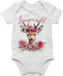 Baby Body Junge - Kompatibel mit Oktoberfest Outfit - Lausmadl Reh Geweih - Lausemädchen Freches Mädchen Lausmädchen Lousy Girl - 3/6 Monate - Weiß - strampler bayrisch oktober trachten von Shirtracer