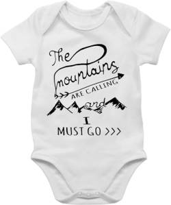 Baby Body Junge Mädchen - Aktuelle Trends - The Mountains are calling - 1/3 Monate - Weiß - bergsteiger berg babybody berge baby-kurzarmbodys wandern bodys mountain babysachen ruft strampler der von Shirtracer
