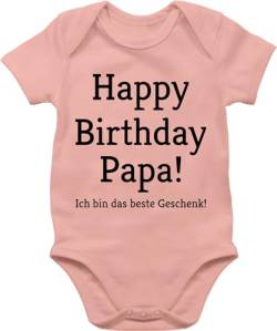 Baby Body Junge Mädchen - Event und Anlass Geschenke - Happy Birthday Papa! Ich bin das Geschenk! - 12/18 Monate - Babyrosa - babystrampler papa geburtstag babykleidung dad babybody kurzarm zum von Shirtracer