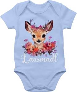 Baby Body Junge Mädchen - Kompatibel mit Oktoberfest Outfit - Lausmadl Lausmadel Lausdrindl Lausmädchen - 3/6 Monate - Babyblau - lausemädel strampler bayern+baby+strampler tracht lausmädel von Shirtracer