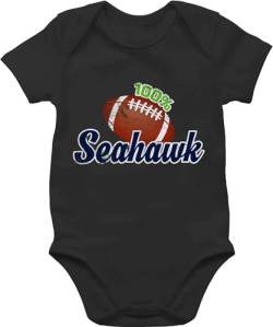 Baby Body Junge Mädchen - Sport & Bewegung - 100% Seahawk - 3/6 Monate - Schwarz - babysachen jungen babybody kurzarm strampler neugeborene babykleidung babybekleidung buddy babystrampler von Shirtracer