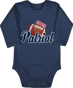 Baby Body langarm Mädchen Junge - Sport & Bewegung - 100% Patriot - 3/6 Monate - Navy Blau - babystrampler jungen bodys für baby-mädchen baby-body babybodys strampler ausgefallene bodies babybody von Shirtracer