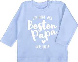 Baby Langarmshirt - Geschenk zum Vatertag - Ich Habe den besten Papa der Welt - 3/6 Monate - Babyblau - Shirt ersten Tshirt papatagsgeschenk Vater babysachen Vatertagsgeschenk 1 Daddy Best dad von Shirtracer