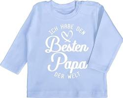 Baby Langarmshirt - Geschenk zum Vatertag - Ich Habe den besten Papa der Welt - 3/6 Monate - Babyblau - Tshirt papatagsgeschenk Bester Babykleidung Shirt Vatertagsgeschenk ist Beste Langarm Daddy von Shirtracer