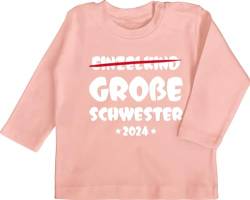 Baby Langarmshirt - Geschwister Bruder und - Große Schwester 2025 Loading - 18/24 Monate - Babyrosa - Shirt Langarm werde Grosse t-Shirt größe Shirts Sister Tshirt Bald t geschwisteroutfit 2022 von Shirtracer