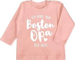 Baby Langarmshirt - Strampler Mädchen & Junge - Ich Habe den besten Opa der Welt - 12/18 Monate - Babyrosa - t - Shirt lustige sprüche für babysachen Baby-Kleidung babygeschenke lustig Tshirts von Shirtracer