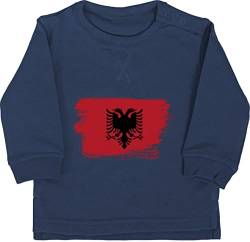 Baby Pullover Jungen Mädchen - 2024 Fussball EM Fanartikel - Albanien Albanija - 18/24 Monate - Navy Blau - welt meisterschaft fußball albanischer flagge wm albanian flag country albanischen 2023 von Shirtracer