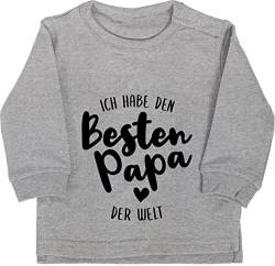 Baby Pullover Jungen Mädchen - Geschenk zum Vatertag - Besten Papa der Welt I - 6/12 Monate - Grau meliert - bester daddy geschenke pulli männertagsgeschenke dad vater beste papas ich hab den von Shirtracer