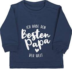 Baby Pullover Jungen Mädchen - Geschenk zum Vatertag - Ich Habe den besten Papa der Welt - 18/24 Monate - Navy Blau - 1 Vatertagsgeschenk herrentagsgeschenke vatertahsgeschenke vatertagdgeschenk von Shirtracer