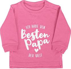 Baby Pullover Jungen Mädchen - Geschenk zum Vatertag - Ich habe den besten Papa der Welt - 6/12 Monate - Pink - papatagsgeschenk vater sweatshirt vatertagsgeschenk best dad pulli daddy papas bester von Shirtracer