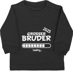 Baby Pullover Jungen Mädchen - Großer Bruder 2025 Loading - 12/18 Monate - Schwarz - großen brüder bro Pulli 2024 Big Brother du wirst EIN Sweatshirt großer+Bruder werde Babykleidung große ich von Shirtracer