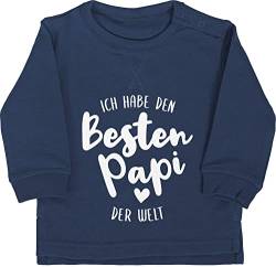 Baby Pullover Jungen Mädchen - Strampler & Junge - Ich habe den besten Papi der Welt - 12/18 Monate - Navy Blau - mit aufschrift papa witzige sprüche bester lustige babygeschenke sprüchen von Shirtracer