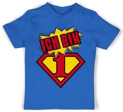 Baby T-Shirt Mädchen Jungen - 1. Geburtstag - Ich Bin eins Superheld - 12/18 Monate - Royalblau - Babygeschenk 1 Jahr 1st t Shirt 1.Geburtstag Outfit 1jahriger Shirts von Shirtracer