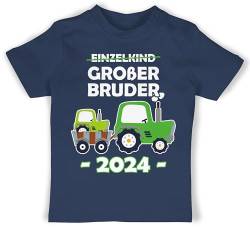 Baby T-Shirt Mädchen Jungen - Einzelkind Großer Bruder 2024 Traktor - 18/24 Monate - Navy Blau - Big Brother t- Shirt Outfit großen brüder 2023 t-Shirts größeren grosser Shirts Grosse groser von Shirtracer