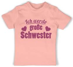 Baby T-Shirt Mädchen Jungen - Ich werde große Schwester - 12/18 Monate - Babyrosa - großes Grosse Shirt für Geschenk t Geschenke Tshirt geschwisterkinder Big Sister größe Tshirts sis grose von Shirtracer