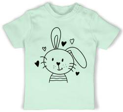 Baby T-Shirt Mädchen Jungen - Ostergeschenke Ostern - Hasen Schlappohr Osterhase - 12/18 Monate - Mintgrün - t Shirt Outfit Oster kleinigkeit Scribble Babykleidung osteroutfit osterkleinigkeit von Shirtracer