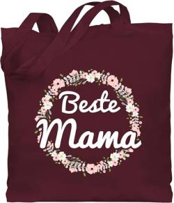 Baumwolltasche - Beste Mama I Tollste Mutti - Unisize - Bordeauxrot - tasche weihnachtgeschenk für mutter mom best jutebeutel muddi geschenk muttertagsgeschenk mami einkaufstasche geschenke mamas von Shirtracer