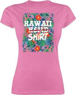 Damen - Karneval & Fasching - Hawaii Hemd Shirt - Aloha Party Hawaiian Hawaii-Kleidung Karibik - L - Rosa - Tshirt t-Shirt lustige Faschings Frauen t karnewal t-Shirt karnevalsshirt Karneval- für von Shirtracer