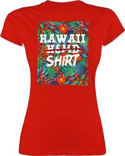 Damen - Karneval & Fasching - Hawaii Hemd Shirt - Aloha Party Hawaiian Hawaii-Kleidung Karibik - L - Rot - t Shirts &Fasching Oberteil Bedruckte lustiges faschingskost t-Shirts t-Shirt von Shirtracer