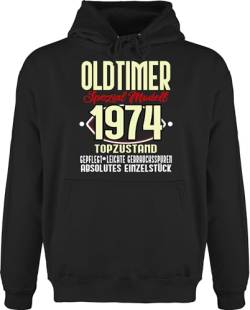 Hoodie Herren Pullover Männer - 50. Geburtstag - Oldtimer Spezial Modell 1974 Fünfzigster - 5XL - Schwarz - geschenke für 50 jährige 50th 50-geburtstag jahrgang 1973 50zig 50ig 50ziger fünfzig von Shirtracer