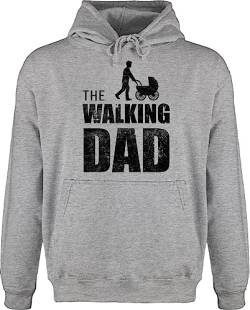 Hoodie Herren Pullover Männer - Geschenk zum Vatertag - The Walking Dad - L - Grau meliert - fathers day für frischgebackene papa vatertagdgeschenk vater tag fatertaggeschenke herrentagsgeschenke von Shirtracer