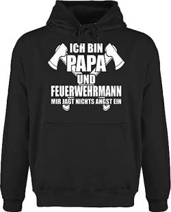 Hoodie Herren Pullover Männer - Ich bin Papa Feuerwehr - 3XL - Schwarz - feuerwehrmänner pulli feuerwehrmann geschenke freiwillige geschenk feuerwehrgeschenkartikel ist kapuzenpullover für hoody von Shirtracer