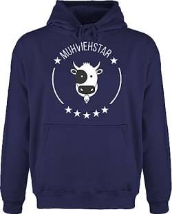 Hoodie Herren Pullover Männer - Landwirt Geschenk Bauer - Muhviehstar - S - Navy Blau - landwirtschaft sprüche statements mit aufschrift farmer statement spruch bauern thema landwirte kuh jh001 von Shirtracer