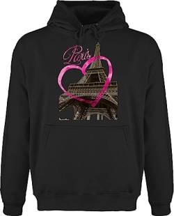 Hoodie Herren Pullover Männer - Stadt und City Outfit - I love Paris - XL - Schwarz - valentinstaggeschenk eiffelturm souvenir hoody eifeltürmen jh001 pariser eifelturm eiffel tower mit herz von Shirtracer