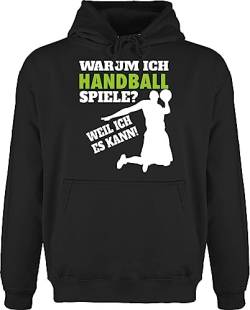 Hoodie Herren Pullover Männer - WM 2023 Trikot Ersatz - Warum ich Handball spiele? - weiß - 4XL - Schwarz - jh001 hanball handballer halbball geschenk geschenke em 2022 fan sprüche fans handball, von Shirtracer