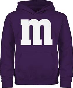 Kinder Hoodie Jungen Mädchen - Karneval Fasching - Gruppen M und M Aufdruck - M&M Kostüm Gruppe MundM & M MM - 152 (12/13 Jahre) - Lila - jeck fasching- carnival fasent karneval&fasching karnewal von Shirtracer