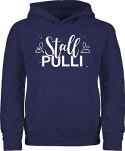 Kinder Hoodie Jungen Mädchen - Pferd Pferde - Stallpulli Lettering - 152 (12/13 Jahre) - Navy Blau - geschenk pferdemädchen pferdeliebhaberin sprüche reiten pferdegeschenke pferdeliebhaber frau von Shirtracer