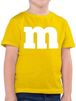 Kinder T-Shirt Jungen - Karneval & Fasching - M Aufdruck - 104 (3/4 Jahre) - Gelb - Outfit Karneval. Gruppen Shirt Tshirt köstume Junge lustiges faschingskost Partnerlook tischert top Faschings- m& von Shirtracer
