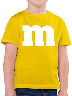 Kinder T-Shirt Jungen - Karneval & Fasching - M Aufdruck - 116 (5/6 Jahre) - Gelb - lustige+Faschings+t-Shirt+Kinder Faschings Buchstabe t Shirt kinderfasching mit t-Shirts &Fasching Buchstaben von Shirtracer