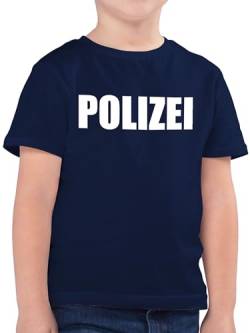 Kinder T-Shirt Jungen - Karneval & Fasching - Polizei Polizeiuniform Polizist Polizeikostüm SEK Polizistin Police SWAT - 104 (3/4 Jahre) - Dunkelblau - Polizisten Shirt t Carnival Polizei. von Shirtracer