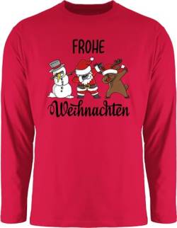 Langarmshirt Herren Langarm Shirt - Geschenke Christmas Bekleidung - Dabbing Frohe Weihnachten - 3XL - Rot - swiateczny weihnachtsshirt weinachs Tshirt weihnachtlicher t weinacht v Ausschnitt von Shirtracer